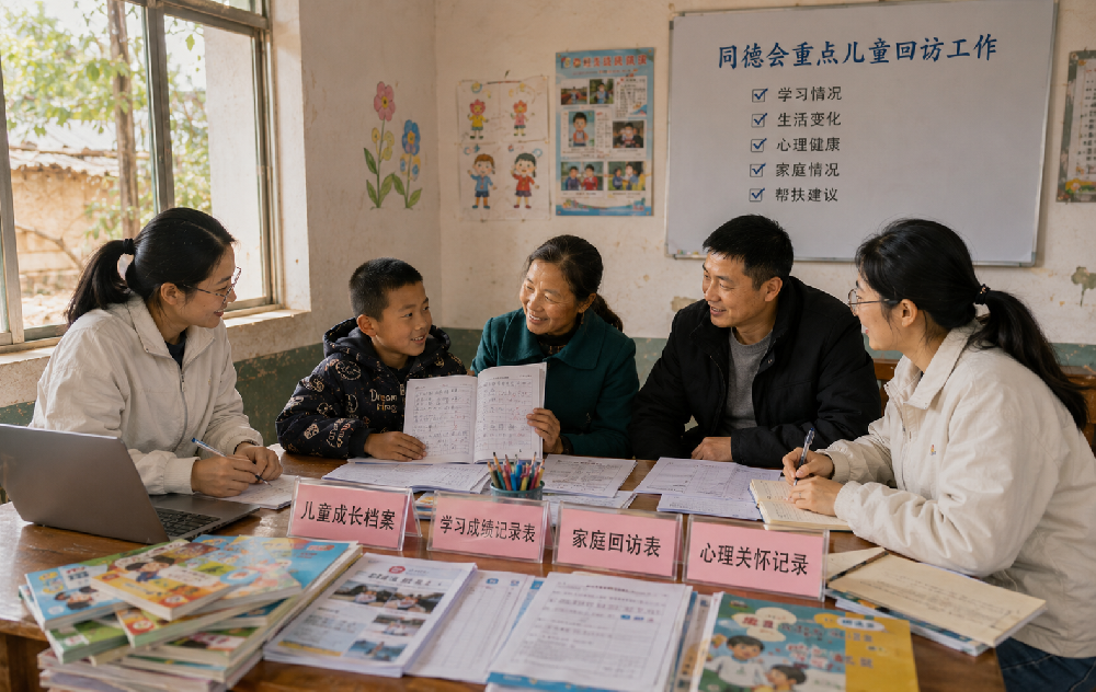 同德会开展重点儿童回访工作，持续了解孩子学习成绩、生活变化、心理状态和家庭情况