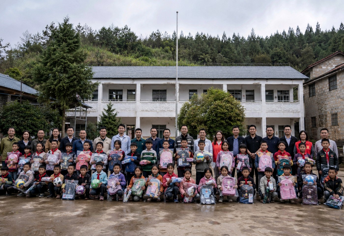 同德会与乡村学校孩子们的公益大合影