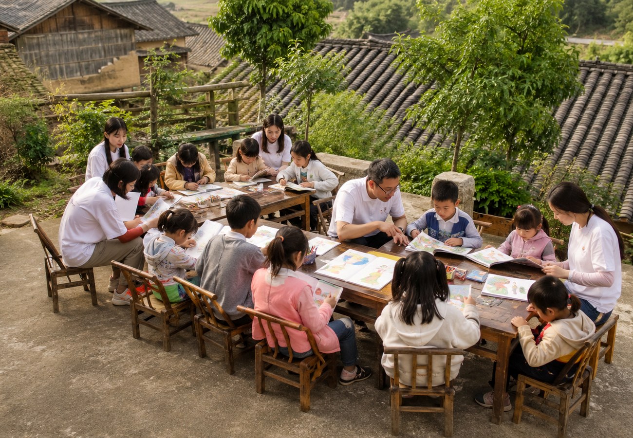 在乡村院落开展陪伴课堂